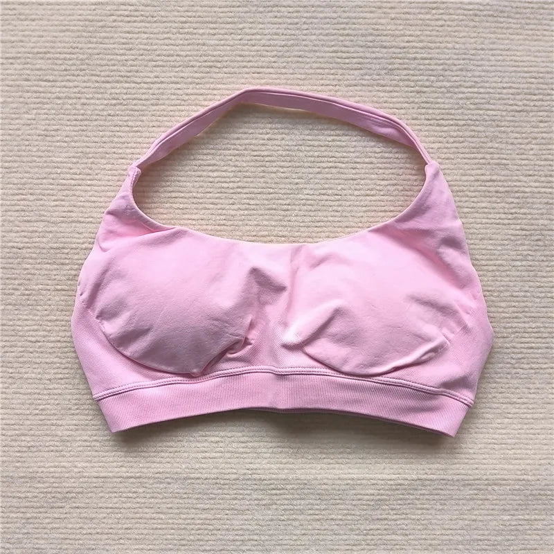 Hbc Womens Sports Bra High Impact Halter Top Push