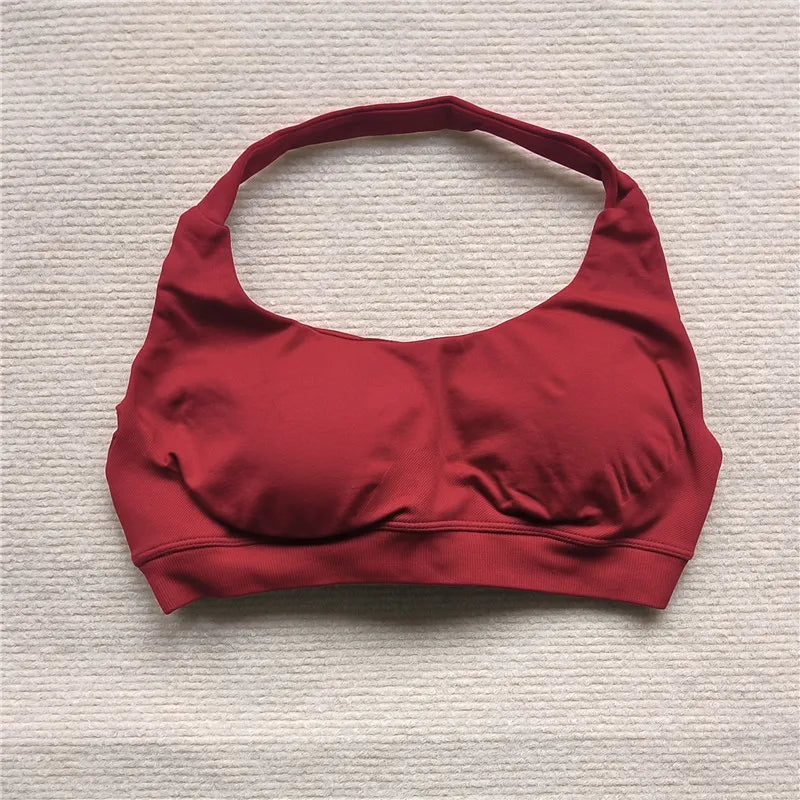 Hbc Womens Sports Bra High Impact Halter Top Push