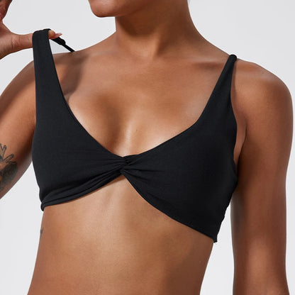 Hearuisavy Sports Bra Shockproof Push Up Gym Top Women