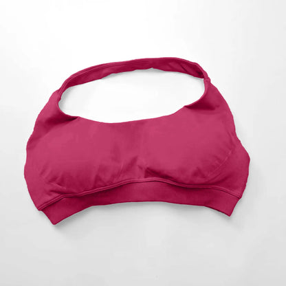 Women Seamless Halter Sports Bra High Support Impact Push
