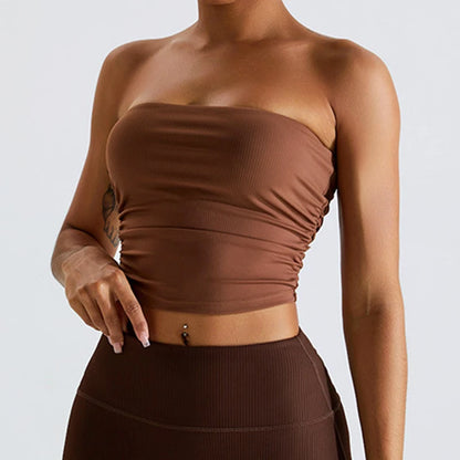 Hearuisavy Tube Strapless Bra Chest Wrap Bandeau Unlined Women