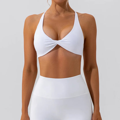 Sexy Gym Top Women Crease Sports Bra Running Back