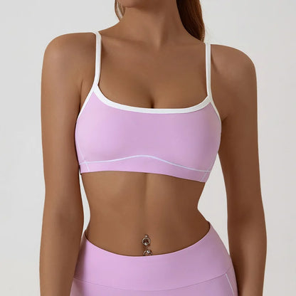 Womens Sports Bra Thin Strap Gym High Support Impact