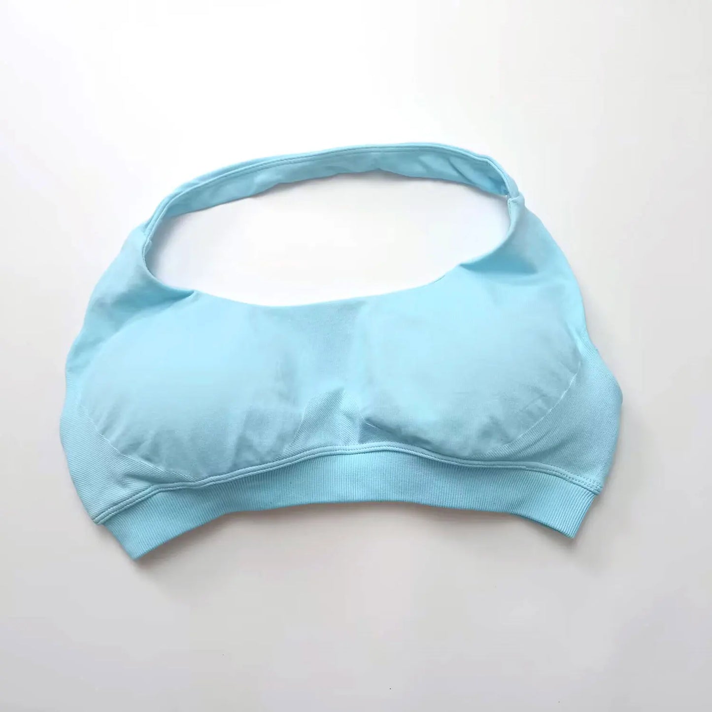 Women Seamless Halter Sports Bra High Support Impact Push