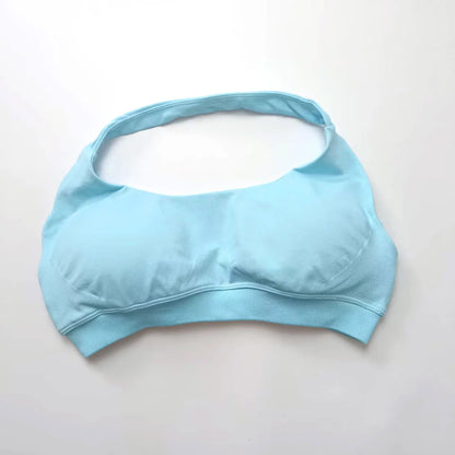 Women Seamless Halter Sports Bra High Support Impact Push