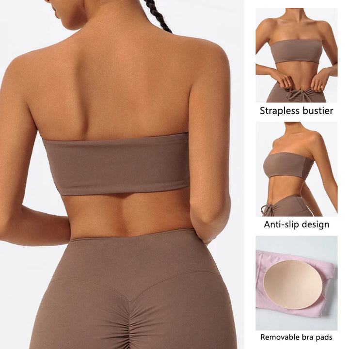 Hearuisavy Casual Sports Bra Gym Wrapped Chest Underwear Women