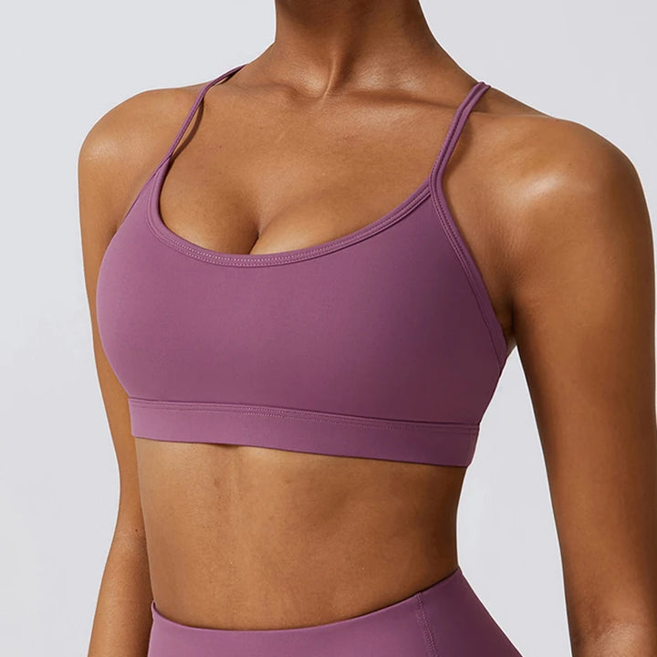 Hearuisavy Sports Bra Cross Gym Top Women Training Running