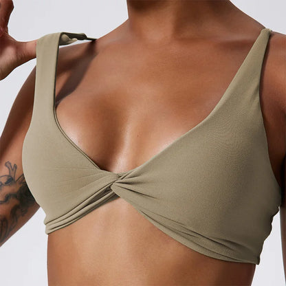 Hearuisavy Sports Bra Shockproof Push Up Gym Top Women