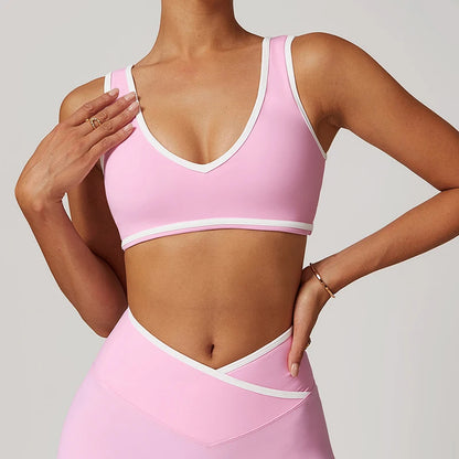 Hearuisavy Casual Yoga Top Running Underwear Breathable Workout Brassiere