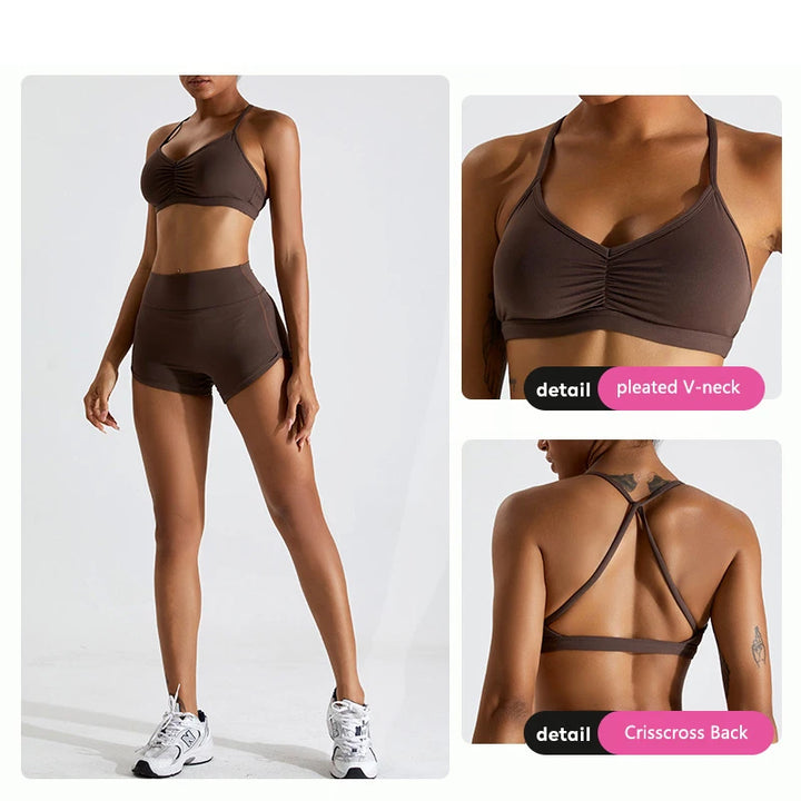 Sexy Scrunch Sports Bra Gym Top Women Running Back