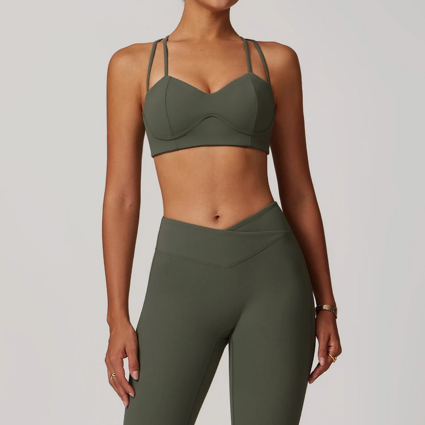 Hearuisavy Quick Dry Yoga Bra Cross Workout Brassiere Push