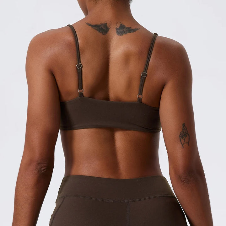 Hearuisavy Sports Bra Shockproof Push Up Gym Top Women