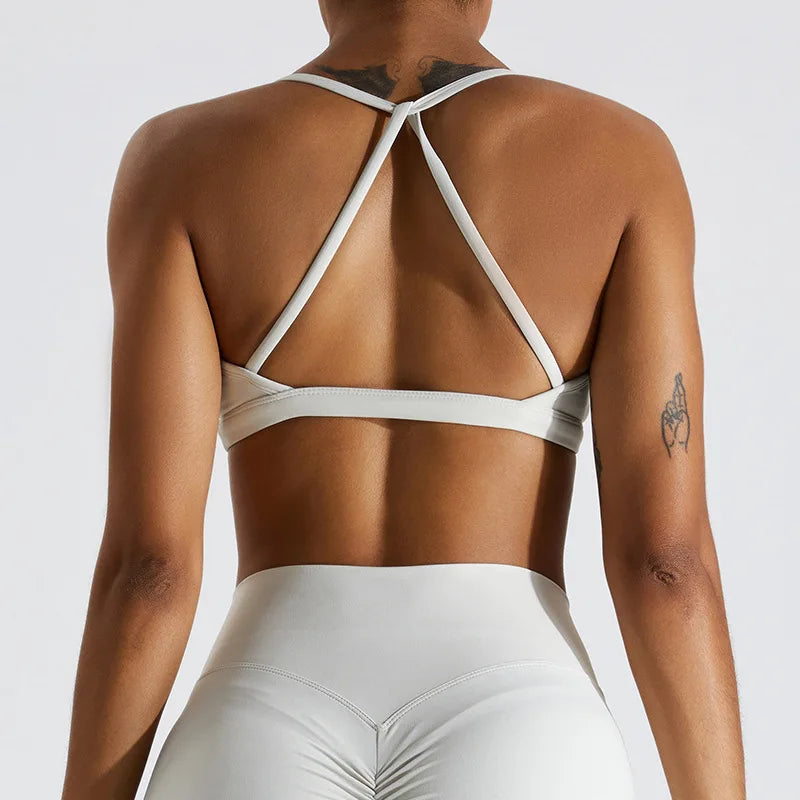 Sexy Scrunch Sports Bra Gym Top Women Running Back