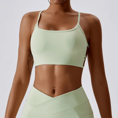 New Sexy Cross Sports Bra Gym Top Women Training