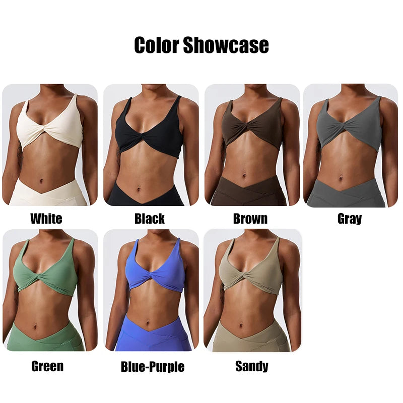 Hearuisavy Sports Bra Shockproof Push Up Gym Top Women