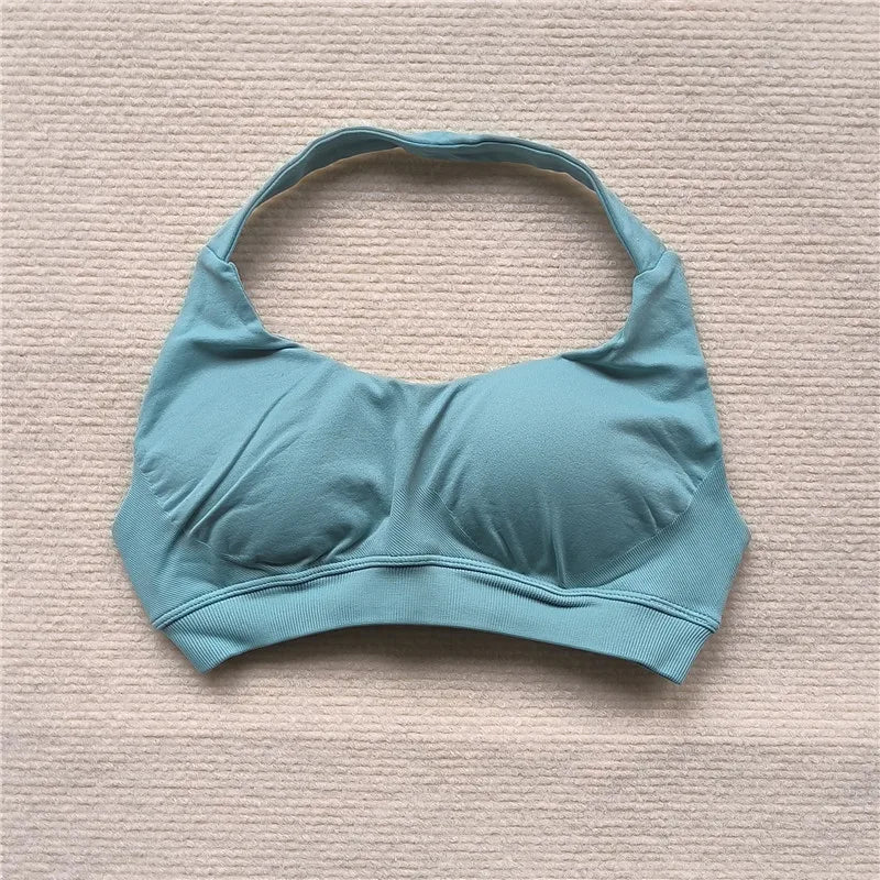 Hbc Womens Sports Bra High Impact Halter Top Push