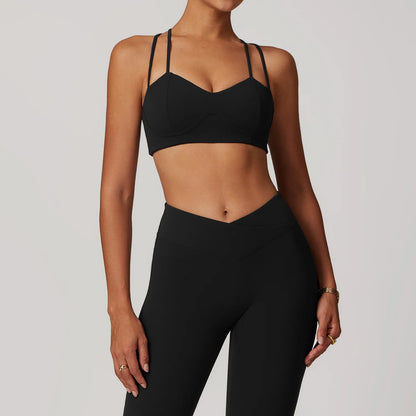 Hearuisavy Quick Dry Yoga Bra Cross Workout Brassiere Push