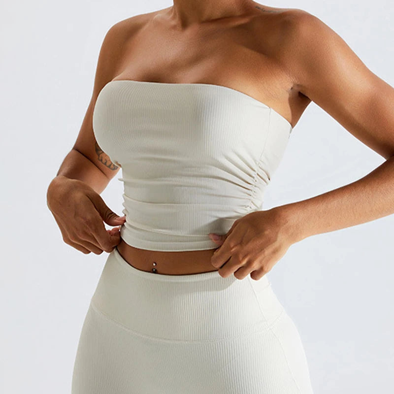 Hearuisavy Tube Strapless Bra Chest Wrap Bandeau Unlined Women