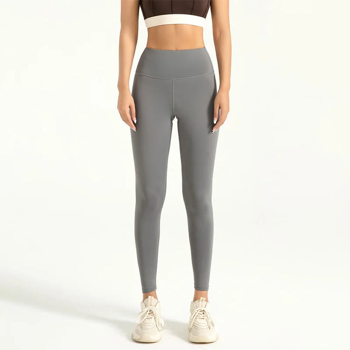High Waisted Womens Nine Point Trousers Leggings Solid Color