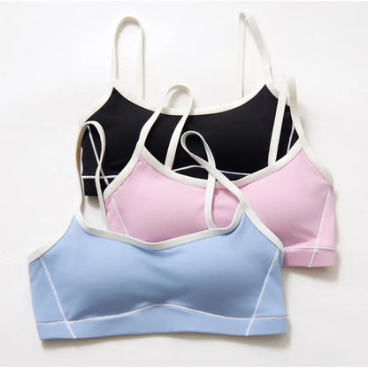 Womens Sports Bra Thin Strap Gym High Support Impact