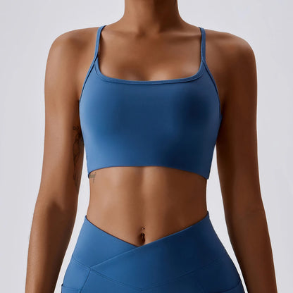 New Sexy Cross Sports Bra Gym Top Women Training