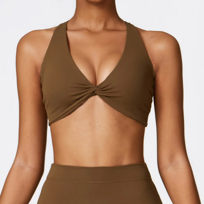 Push Up Gym Top Women Pleated Design Sports Bra