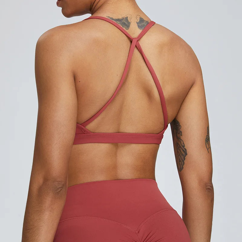 Sexy Scrunch Sports Bra Gym Top Women Running Back