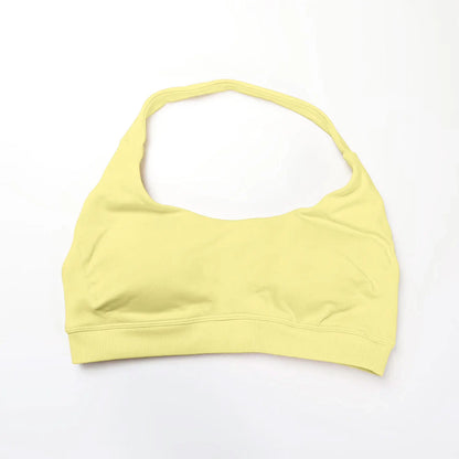 Women Seamless Halter Sports Bra High Support Impact Push