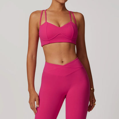 Hearuisavy Quick Dry Yoga Bra Cross Workout Brassiere Push