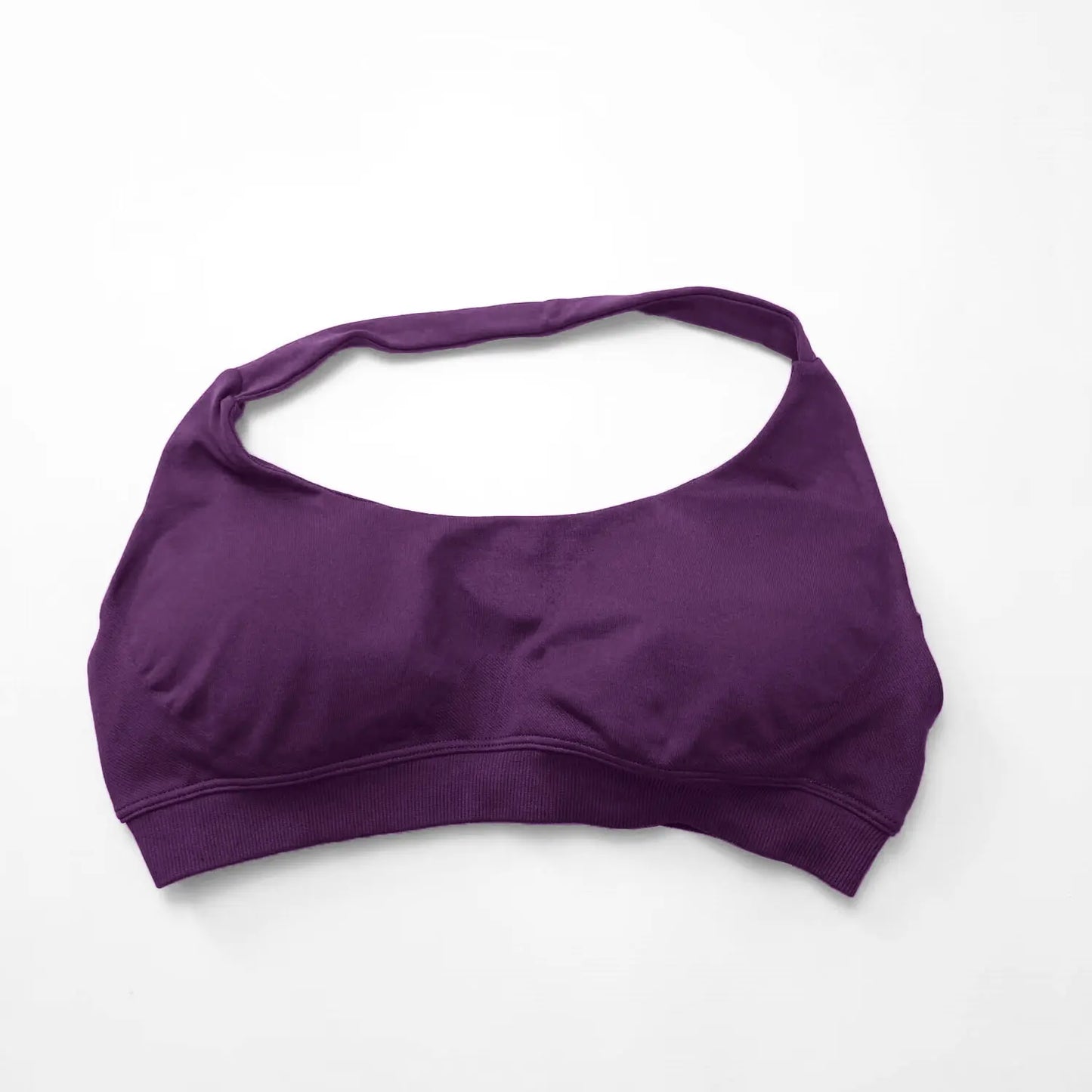 Women Seamless Halter Sports Bra High Support Impact Push
