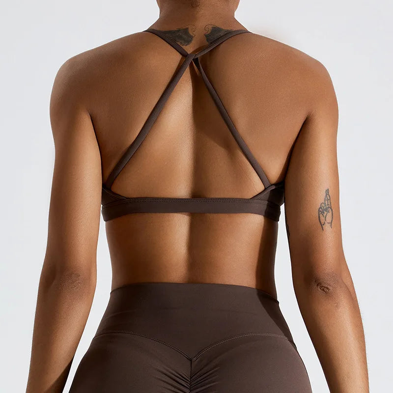 Sexy Scrunch Sports Bra Gym Top Women Running Back