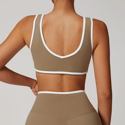 Hearuisavy Casual Yoga Top Running Underwear Breathable Workout Brassiere