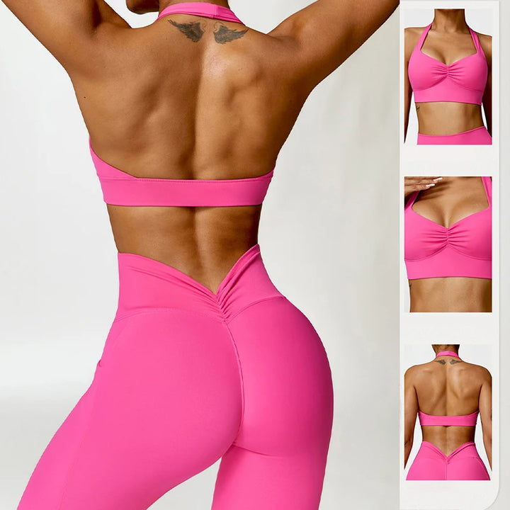 Scrunch Sports Bra Push Up Gym Top Women Breathable