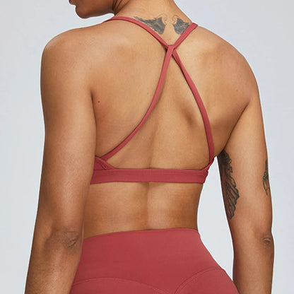Sexy Scrunch Sports Bra Gym Top Women Running Back