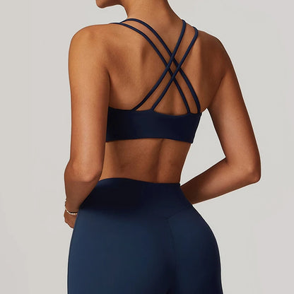 Hearuisavy Quick Dry Yoga Bra Cross Workout Brassiere Push