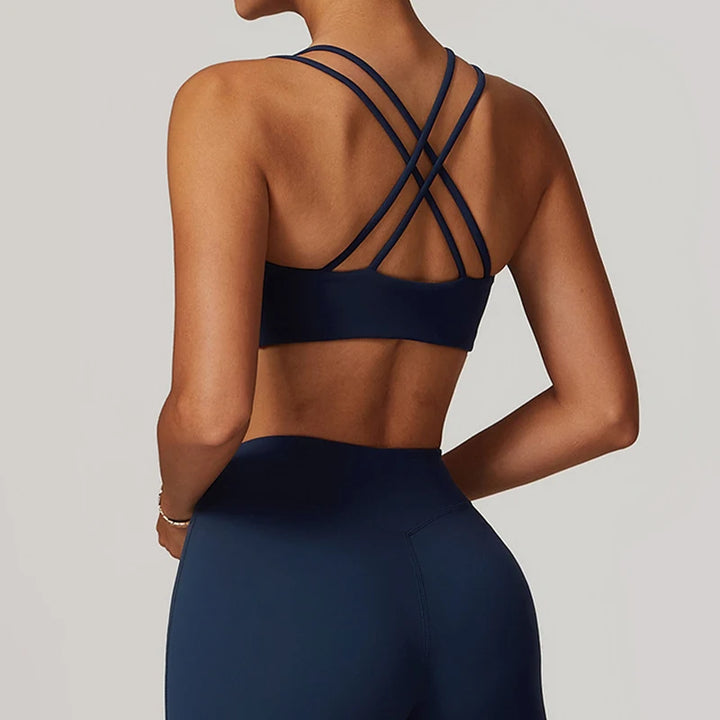 Hearuisavy Quick Dry Yoga Bra Cross Workout Brassiere Push