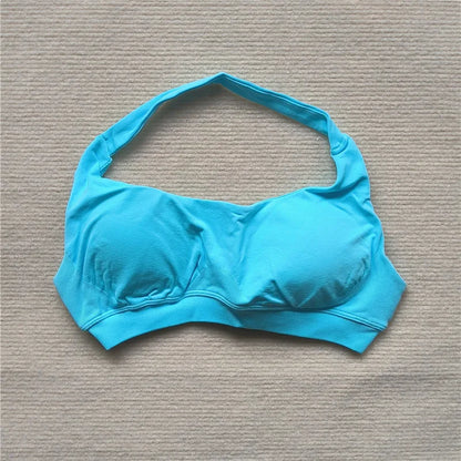 Hbc Womens Sports Bra High Impact Halter Top Push