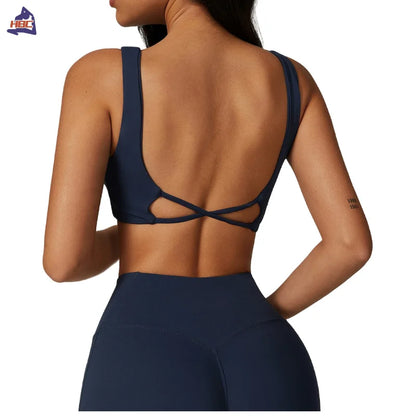 Hbc Sexy Beautiful Back Fitness Yoga Bra Cross V
