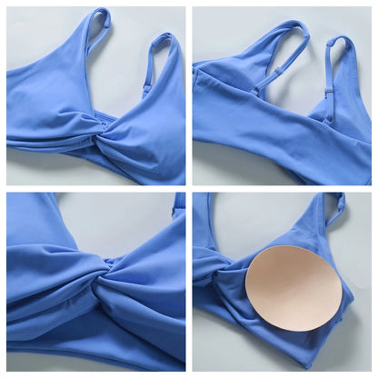 Hearuisavy Sports Bra Shockproof Push Up Gym Top Women