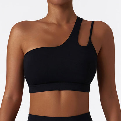 Comfort Single Strap Yoga Bra Chest Pad Running Sports