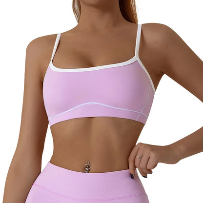 Womens Sports Bra Thin Strap Gym High Support Impact