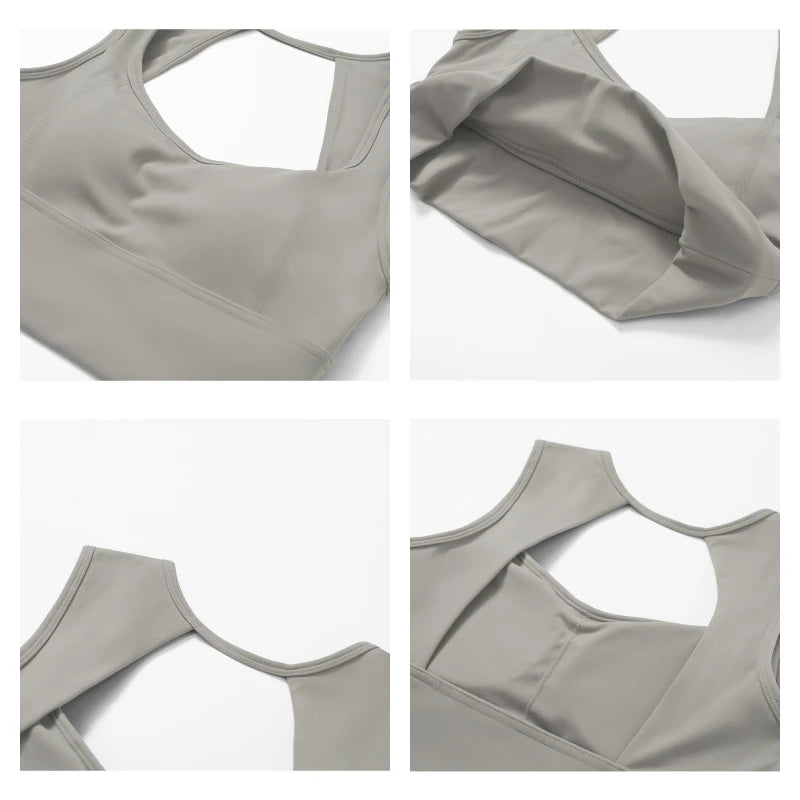 Hearuisavy Backless Vest Woman Push Up Yoga Clothing Gym