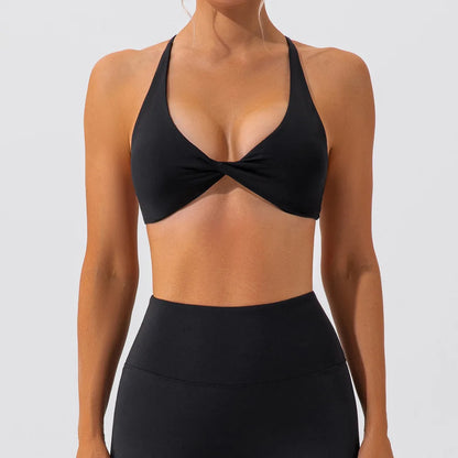 Sexy Gym Top Women Crease Sports Bra Running Back