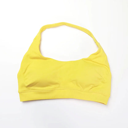 Women Seamless Halter Sports Bra High Support Impact Push