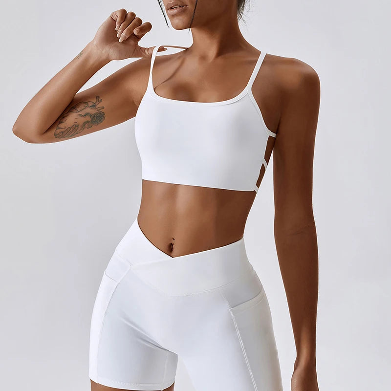 New Sexy Cross Sports Bra Gym Top Women Training
