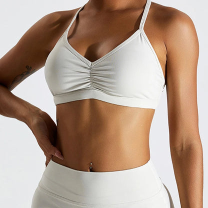 Sexy Scrunch Sports Bra Gym Top Women Running Back