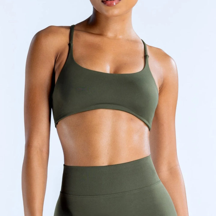 Dynamic Twist Back Bra High Support Sports Top Women