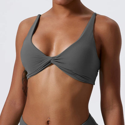 Hearuisavy Sports Bra Shockproof Push Up Gym Top Women