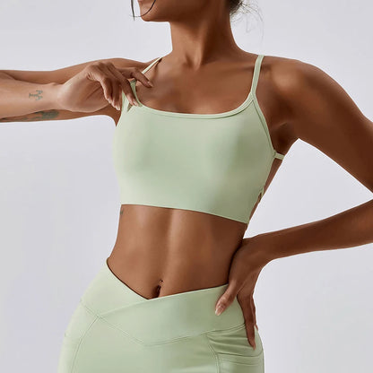 New Sexy Cross Sports Bra Gym Top Women Training