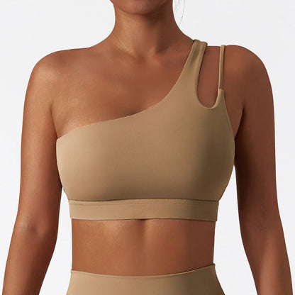 Comfort Single Strap Yoga Bra Chest Pad Running Sports